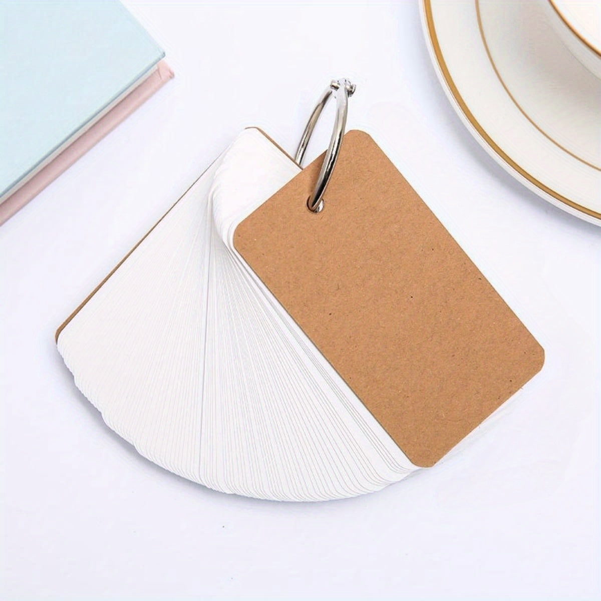 100 Sheets Iron Ring Blank Loose-Leaf Word Card Paper Easy Travel & Record Life