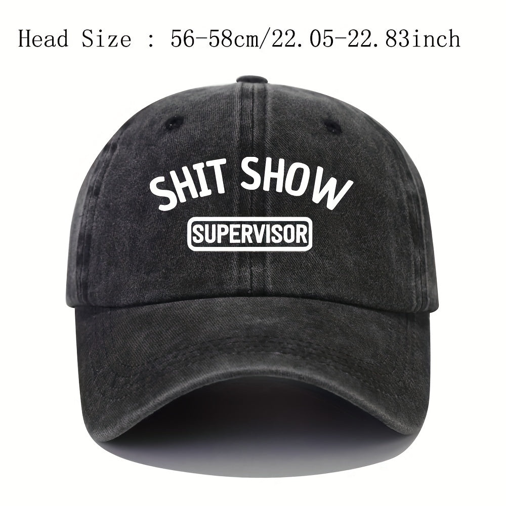 Adjustable Mens Top Peaked Cap SHIT SHOW Printing
