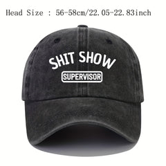 Adjustable Mens Top Peaked Cap SHIT SHOW Printing
