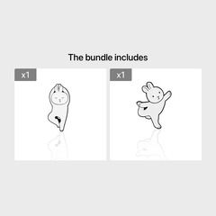 Cartoon Rabbit & Girl Enamel Pin Set for Clothes & Bag