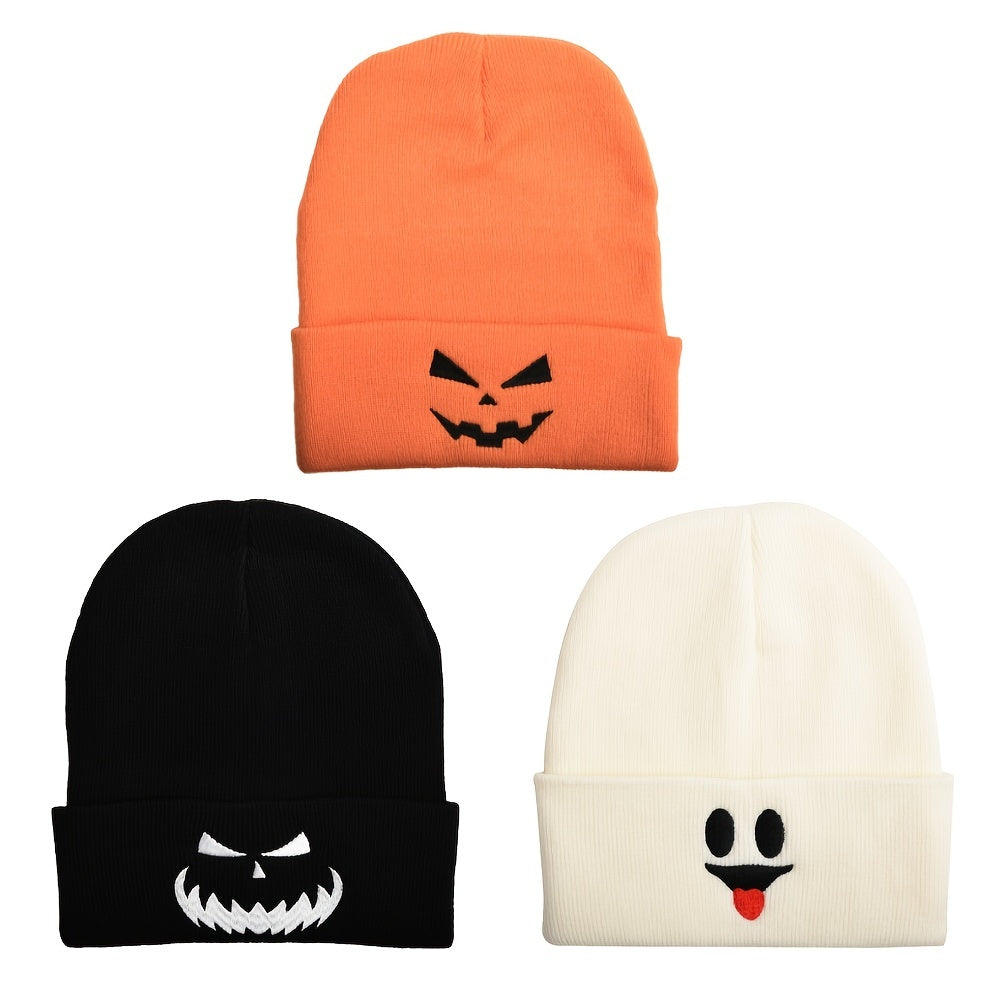Embroidered Knit Beanie Hat for Autumn/Winter Ski Cold Hat - Halloween Gift