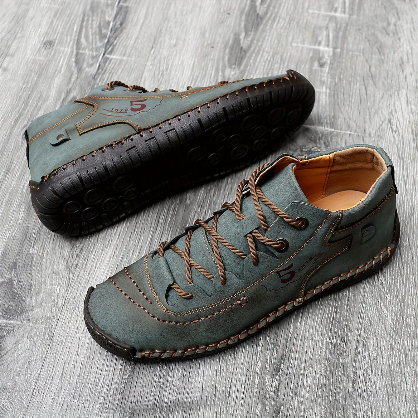 Men's Vintage Lace Up Outdoor Shoes Casual Walking Hiking Trekking