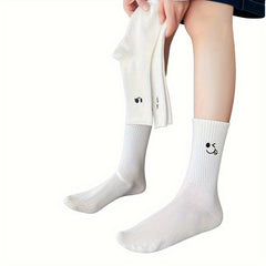 5 Pairs Cartoon Pattern Ribbed Socks for Women