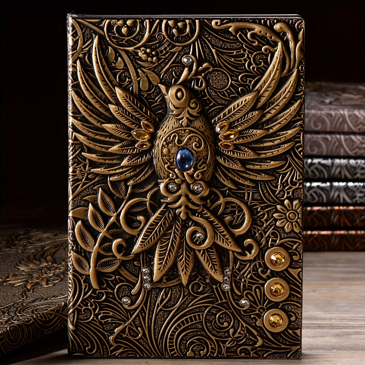 A5 Embossed Divine Bird 3D Notepad Retro