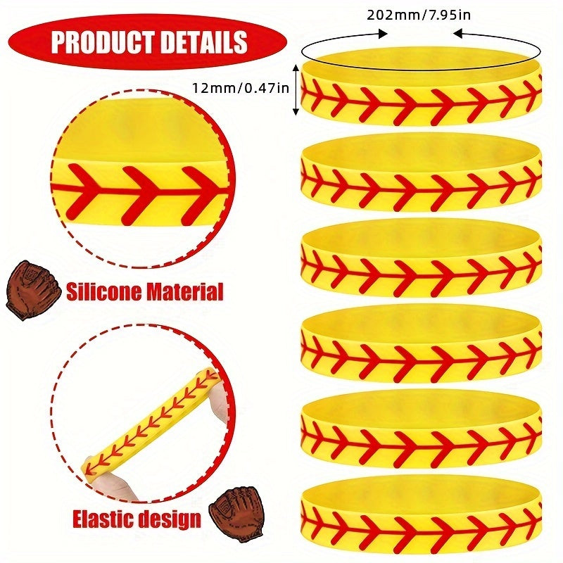 2pcs Baseball Silicone Bracelet - Perfect Gift For Baseball Players