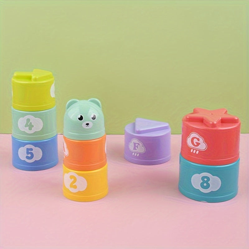 Stacking Cups Toy Fun Educational Baby Toys Silicone Soft Toy