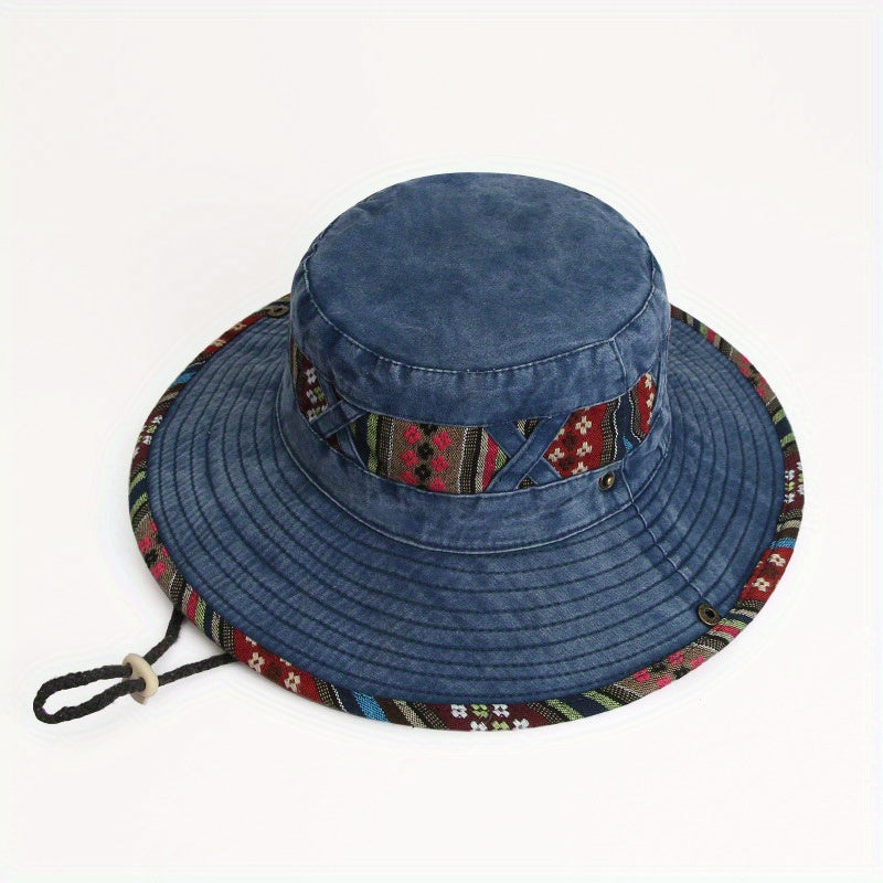 Unisex Denim Basin Hat Outdoor Sun Protection Cowboy Hat