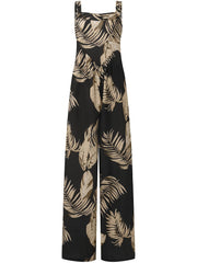 Boho Tropical Print Cami Jumpsuit Sleeveless Wide Leg