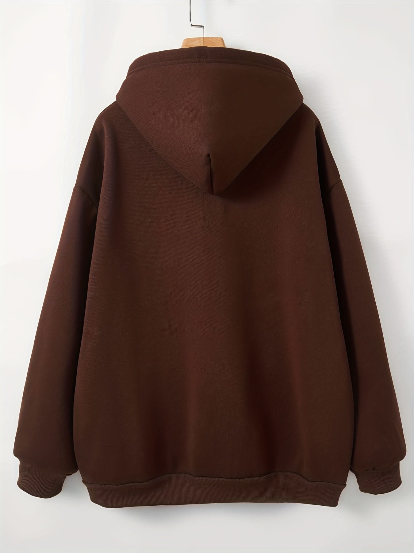 Solid Zip Up Hoodie Long Sleeve Sweatshirt