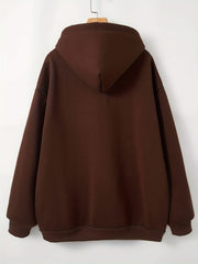 Solid Zip Up Hoodie Long Sleeve Sweatshirt
