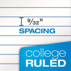 College Rule Filler Paper, 8.5x11, 3 Hole Punched, 100 Sheets/Pack