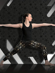 Women's Stars Graphic Athletic Workout Leggings High Waisted Yoga Pants