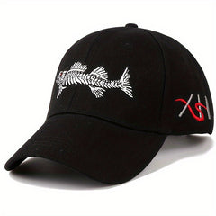 Fish Embroidery Baseball Cap Outdoor Sun Protection Duck Tongue Cap