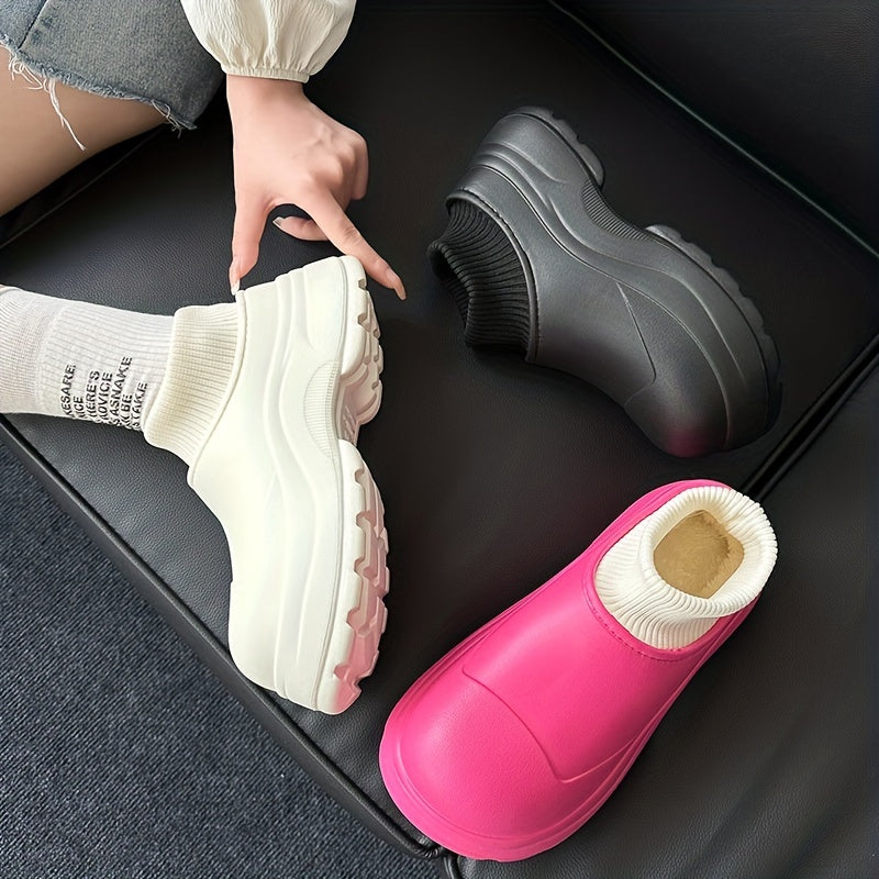 Warm Fur Lined Slip On Water Boots