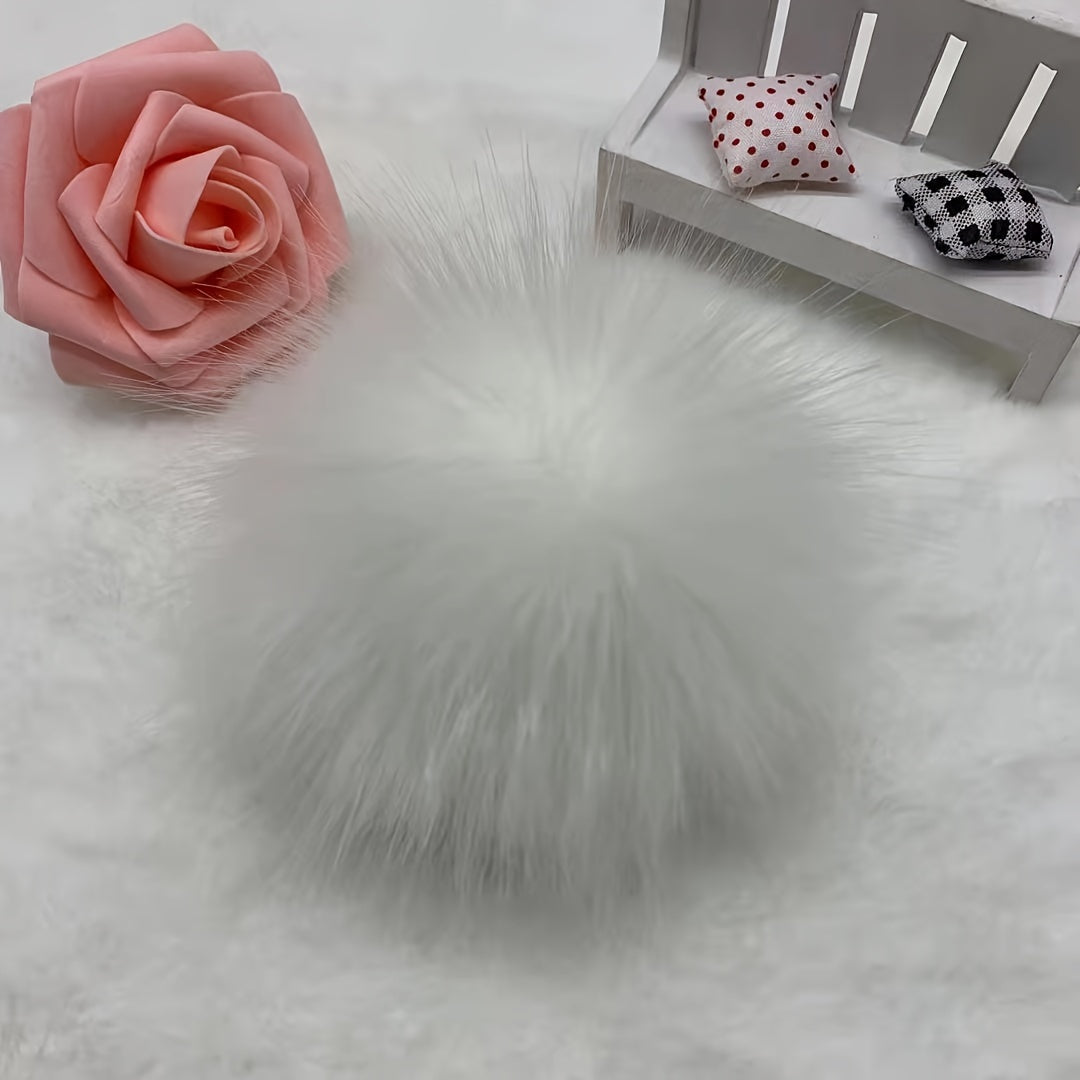 2pcs Faux Fur Pom Balls for Crafts Keychains Scarves Gloves Bags Knitting