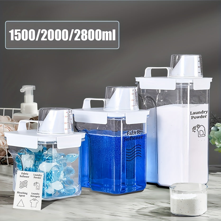 Laundry Detergent Storage Box with Lid Large Capacity Handheld Waterproof Labels