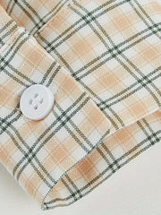 Kids Plaid Shirt Long Sleeve Collared Casual Top Boys Summer
