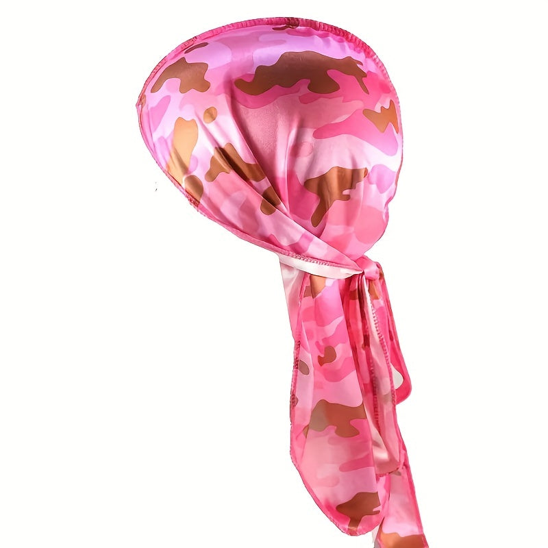 Men's Silk Camo Durag Set - Pirate Hats & Long Tail Headscarves
