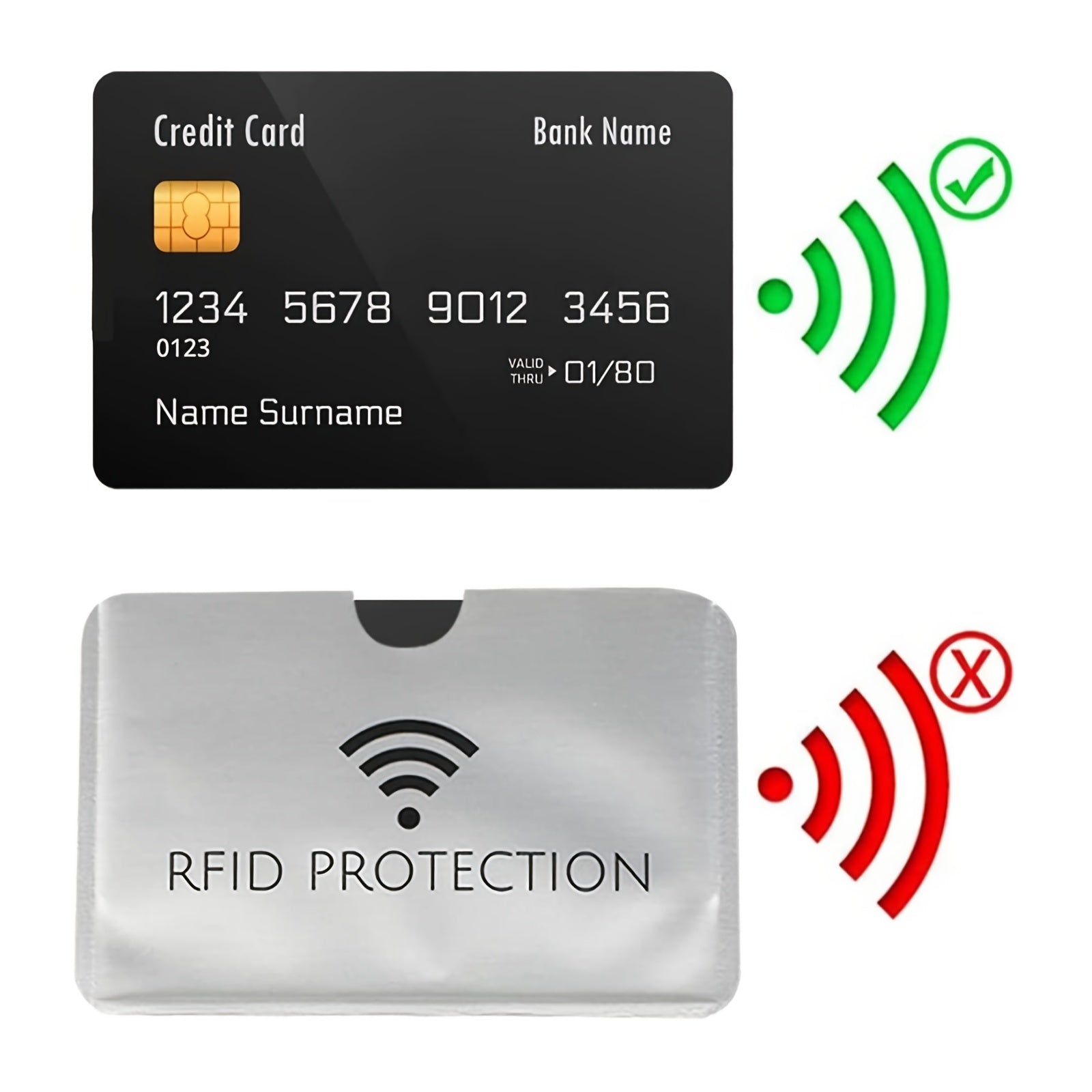 10pcs RFID Blocking Credit Card Holder Waterproof