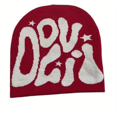 Elastic Foldable Beanie Hat Knitted With Skull Pattern For Men Women