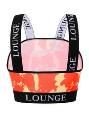  Tie Dye Letter Tape Y2K Longline Bra