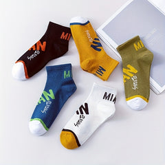Men's Letter Pattern Crew Socks Breathable Comfy Casual Unisex Socks