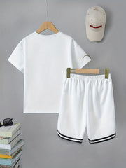 Boys 2pcs T shirt & Shorts Set Crew Neck Tee Top Casual Kids Clothes Summer