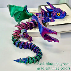 3D Printed Triceratops Dinosaur Decoration 22 Inch Gradient Red Green Purple