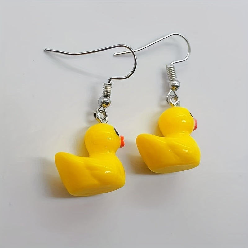Yellow Duck Earrings - Quirky and fun animal-themed jewelry