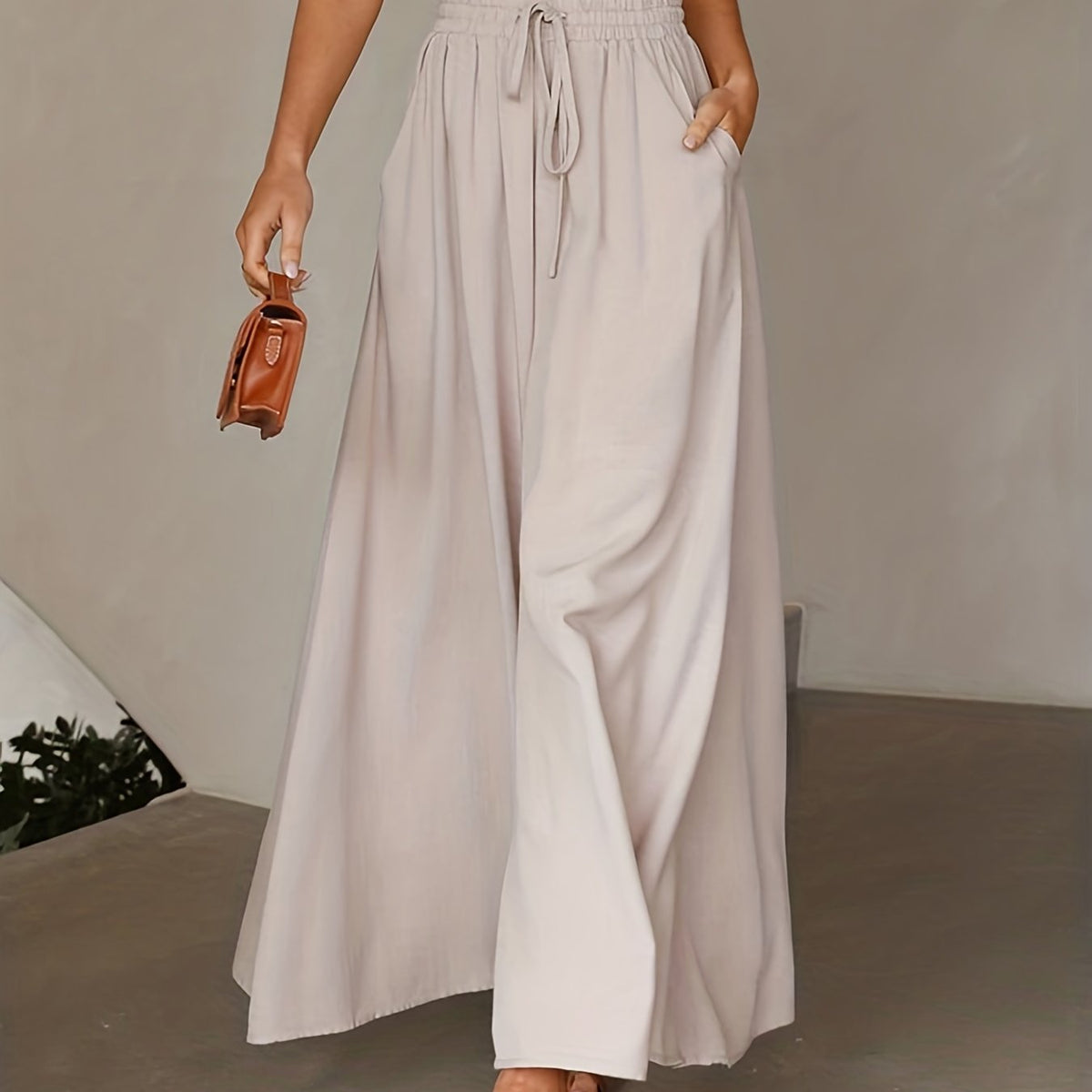 Ruched High Waist Loose Drawstring Pants