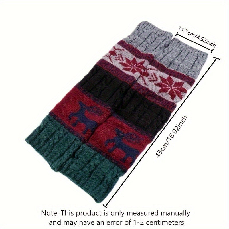 Winter Twist Snowflake Fawn Knee Socks Warm Leg Foot Covers