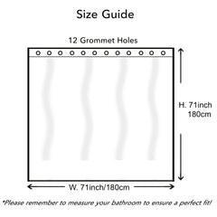 Waterproof Geometric Shower Curtain Metal Grommets Hooks Durable Polyester Bath