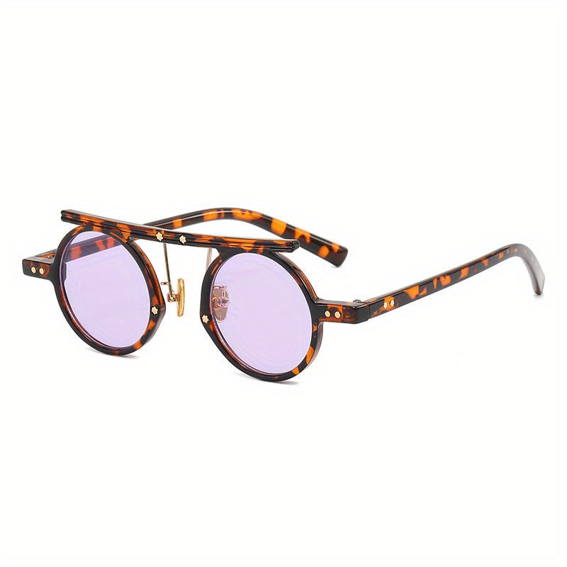 Round Sunglasses Retro Punk Rivet Beach Party Club UV400