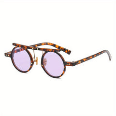 Round Sunglasses Retro Punk Rivet Beach Party Club UV400