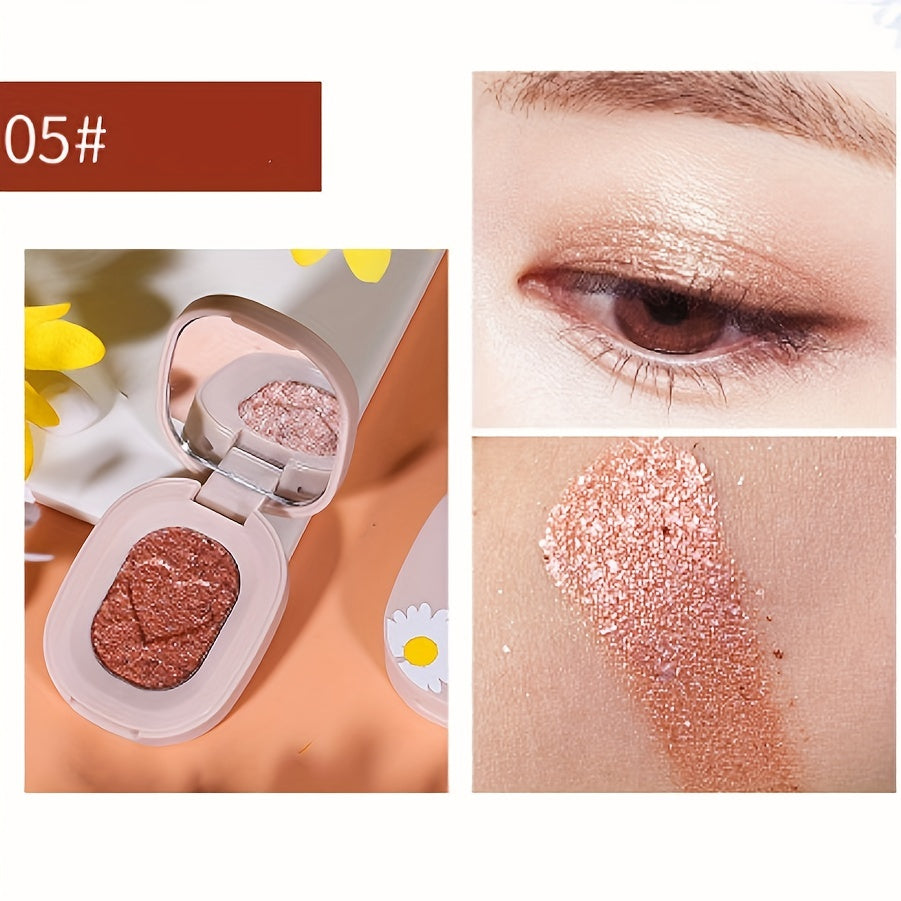 Glitter Eyeshadow Powder Compact Pearly Polarized Monochromatic Eyeshadow