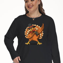  Funny Turkey Print Long Sleeve Lounge Top