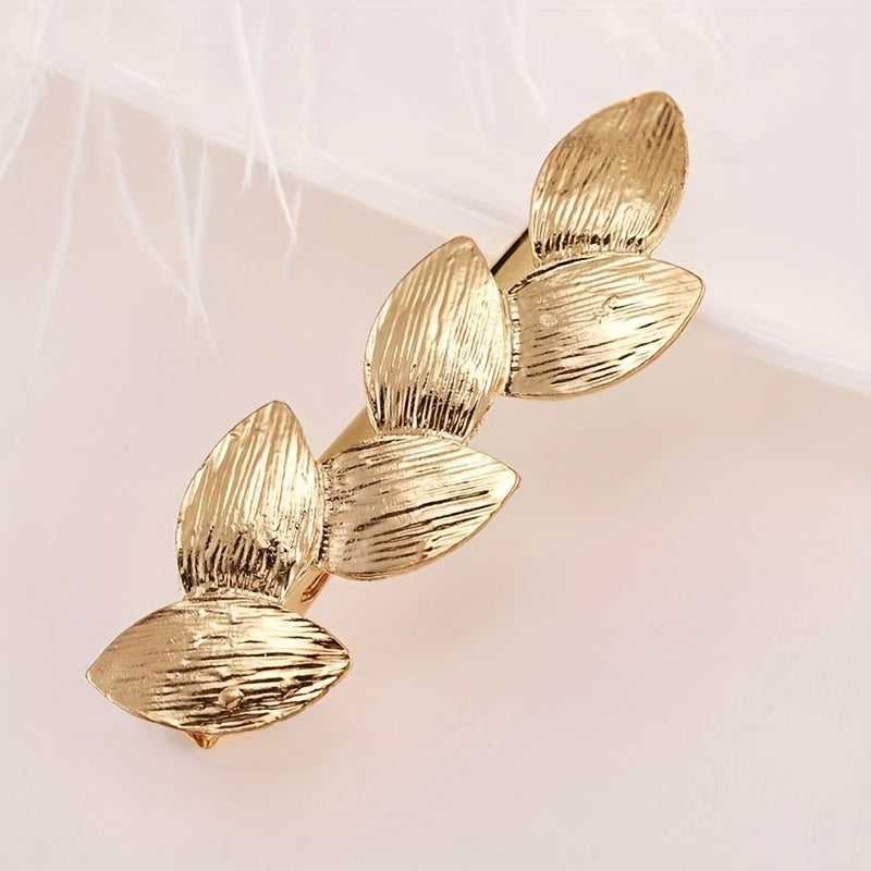 Alloy Leaves Hair Clip Sweet Duck Billed Clip