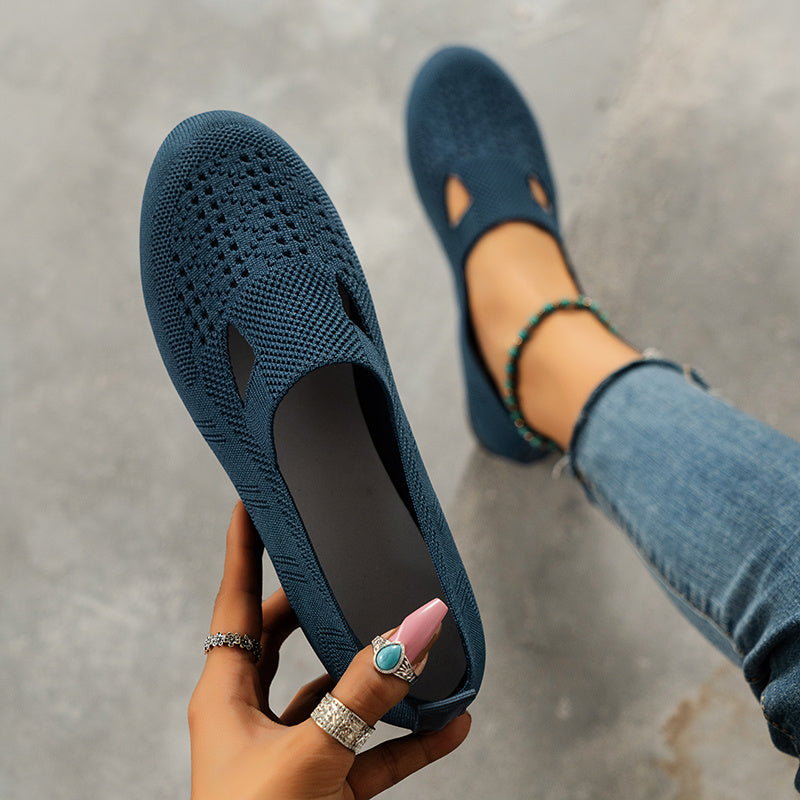 Women's Lightweight Breathable Knit Flat Shoes