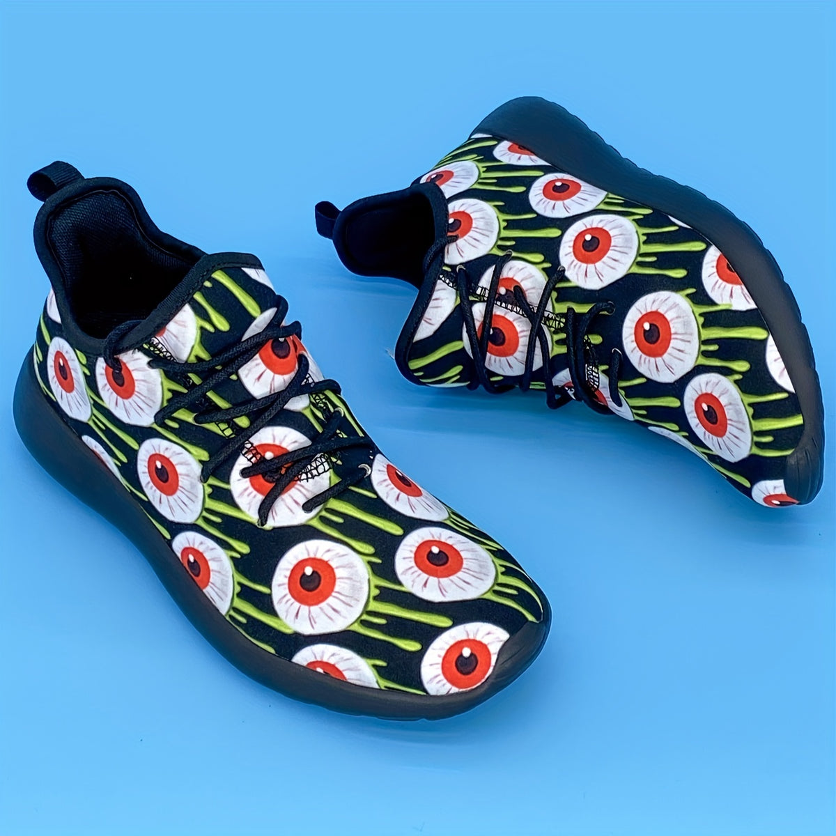 Printed Halloween Horror Eyes High Top Sneakers