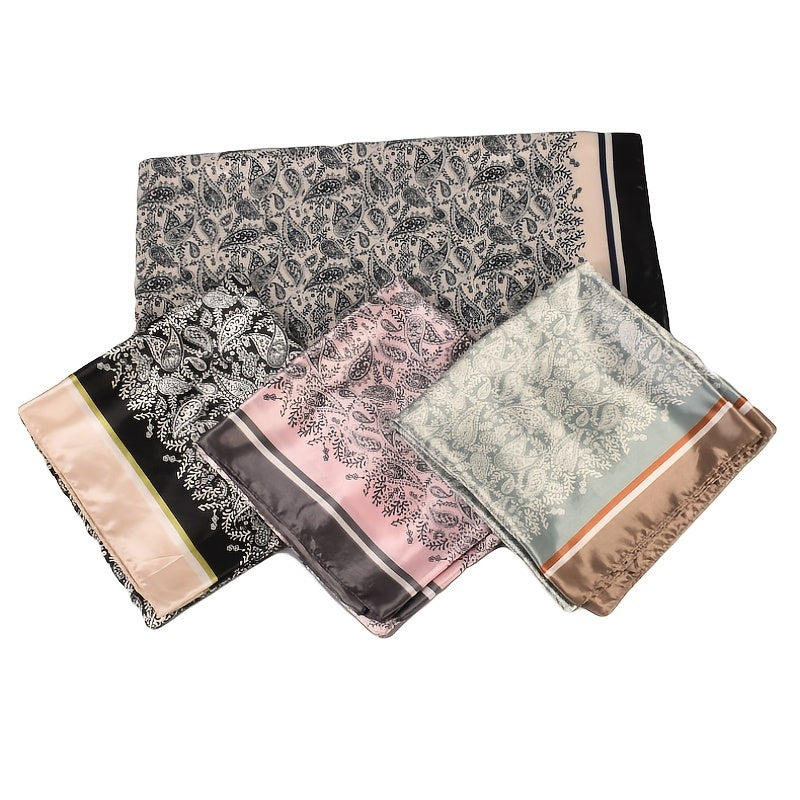 Satin Large Square Head Scarves Silk Neck Scarf Hair Wraps