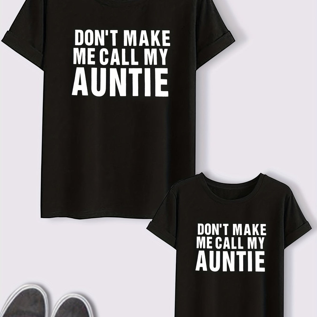 Parent & Me Daddy & Baby Parent Child Letters Print T Shirt