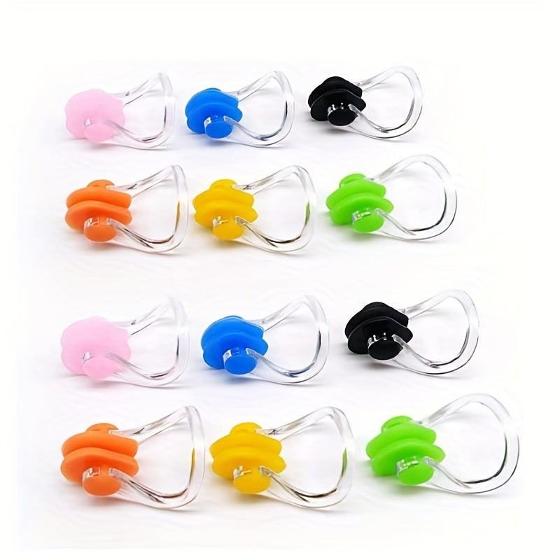 12pcs Waterproof Silicone Nose Clips for Swimming and Surfing