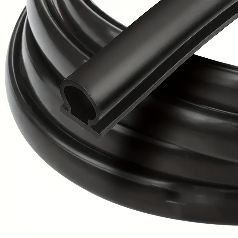 D-Shape Door Weather Stripping, Self-Adhesive Backing, Soundproofing Seal Strip