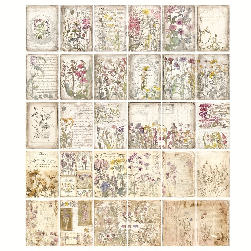 60pcs Retro European Type Writable Diary Landscaping Paper