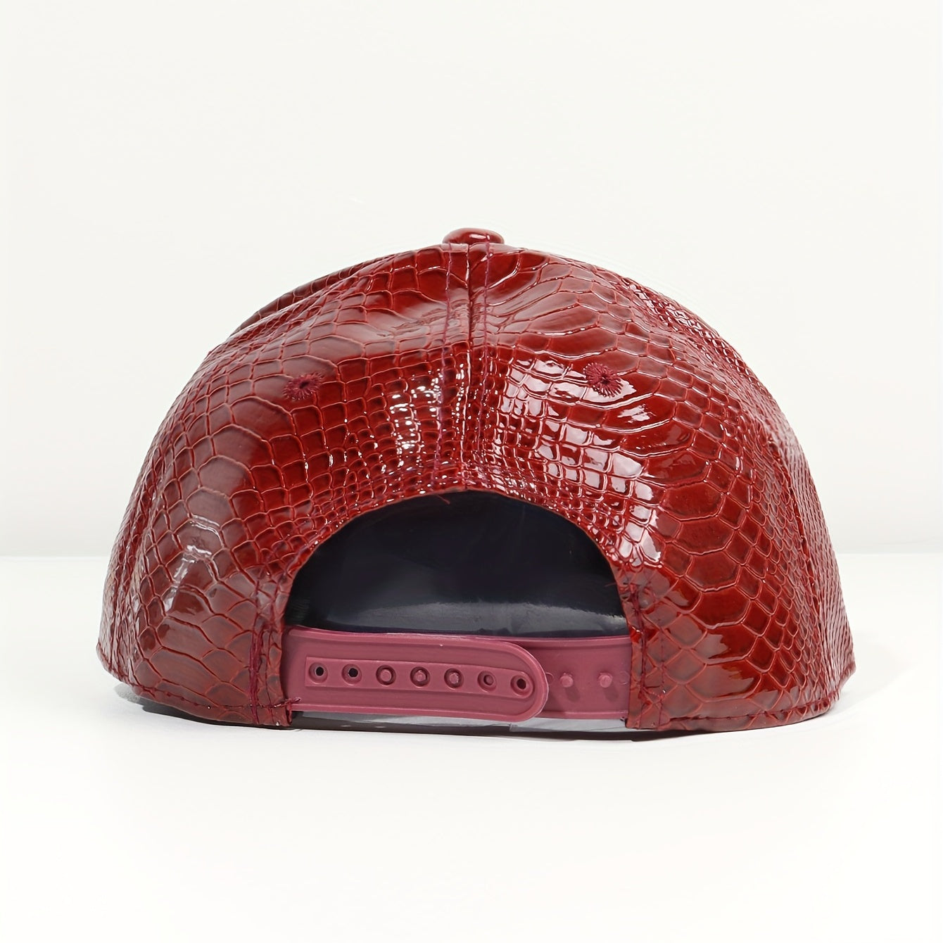 Dollar Label Snapback Hat Crocodile Pattern PU Leather Baseball Cap