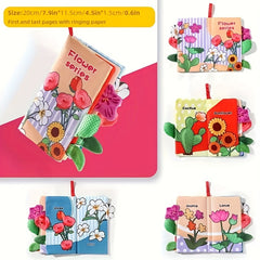 Educational Sensory Cloth Book for Babies with 3D Tail, Sound & Tactile Paper