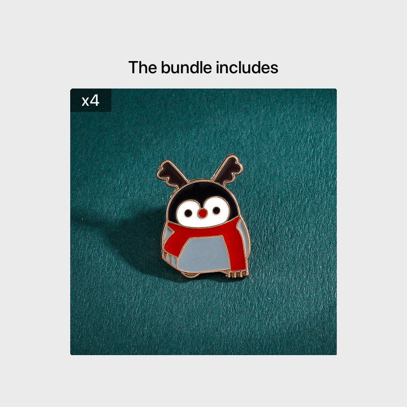 Men's Christmas Pattern Red Alloy Pin