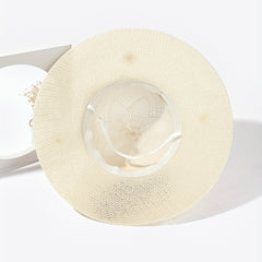 Daisy Embroidery Sun Hat Leopard Ribbon Bow