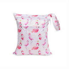 Kids Print Diaper Bag Double Pocket Diaper Storage Bag Wet Bag