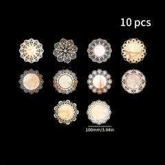 10pcs Traces of the Past Series Material Pack Retro Hollow Lace Journal Decor